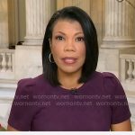 Nikole Killion’s purple short-sleeve dress on CBS Mornings