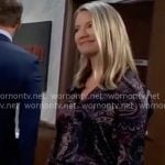 Nina’s paisley print button down shirt on General Hospital
