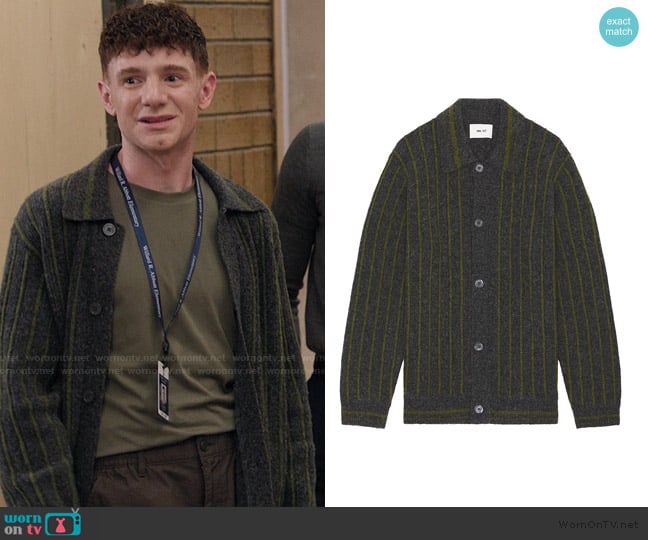 NN07 Darren Polo Cardigan worn by Jacob Hill (Chris Perfetti) on Abbott Elementary