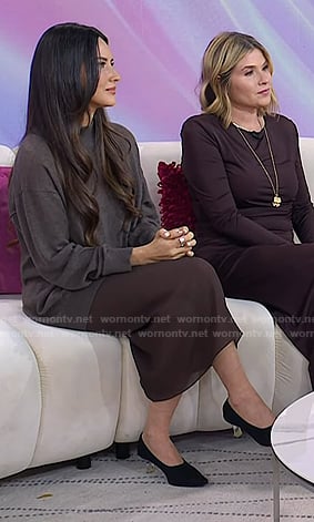 Olivia Munn's black clear heel pumps on Today