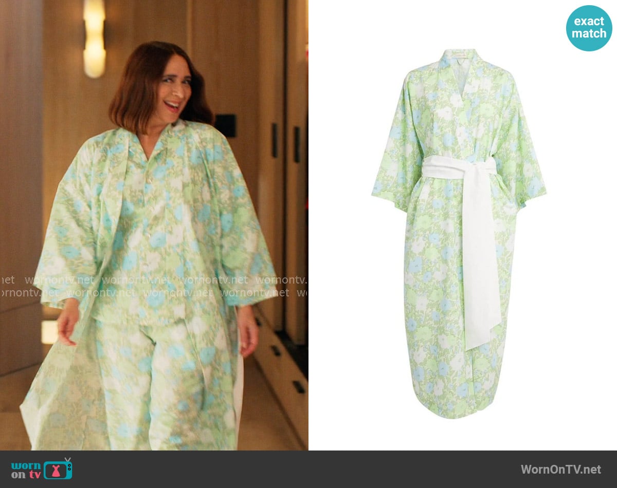 Olivia von Halle Cotton-silk Hester Amaya Robe worn by Molly Novak (Maya Rudolph) on Loot