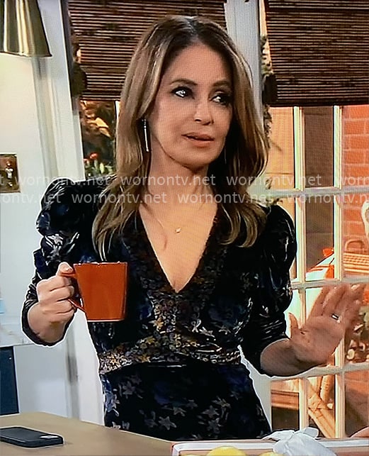 Olivia’s floral velvet dress on General Hospital