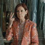 Elsbeth’s orange jacquard blazer on Elsbeth