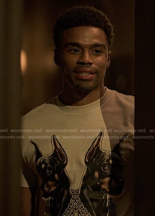 Ozzie’s dog print tee on Reasonable Doubt