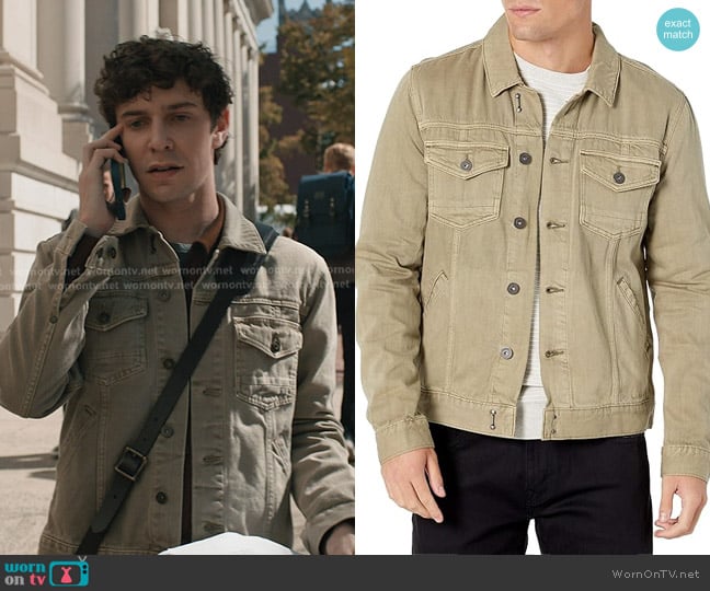 Paige Scout Denim Jacket in Vintage Raisin worn by Teddy Tascioni (Ben Levi Ross) on Elsbeth