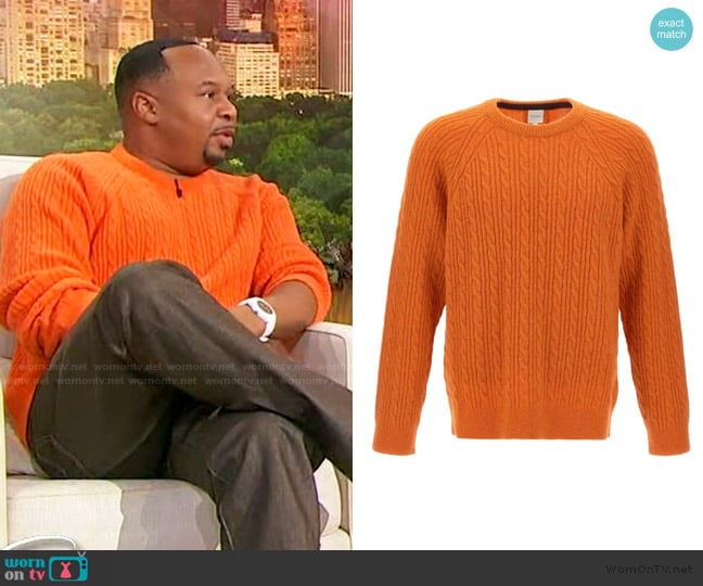 Paul Smith Cable-knit crew neck sweater worn by Roy Wood Jr on Sherri