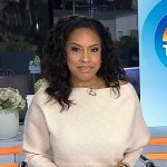 Sheinelle’s pink draped ribbed sweater on Today