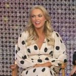 Elaine Hendrix’s whtie polka dot dress on Good Morning America
