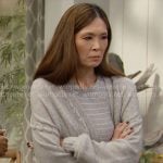 Poppy’s grey striped tank top and cardigan on The Bold and the Beautiful