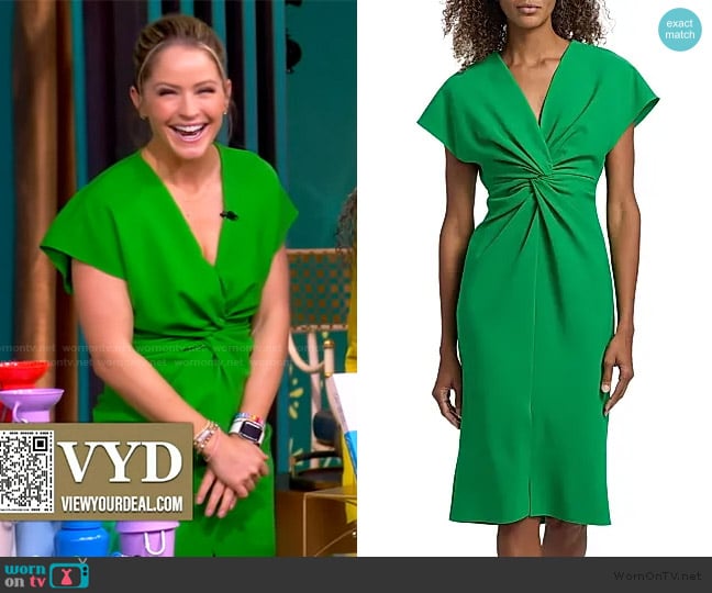 Sara’s green twist front dress on The View