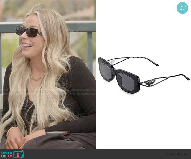 Prada 53MM Rectangle Sunglasses worn by Mayci Neeley on The Secret Lives of Mormon Wives