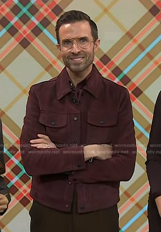 Preston Konrad'a dark red suede jacket on Today