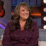 Anita Ryan’s printed burgundy blazer on The Kelly Clarkson Show