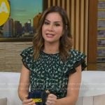 Rebecca's green printed flutter sleeve dress on Good Morning America