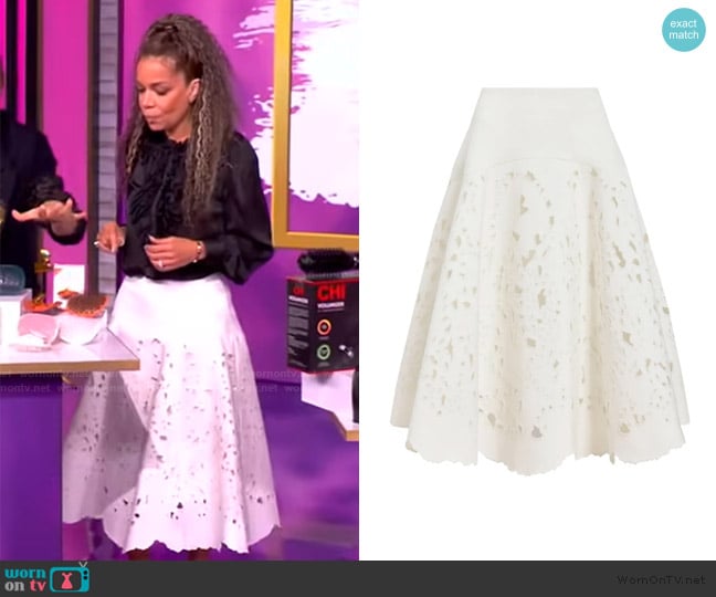 Proenza Schouler Olene midi skirt worn by Sunny Hostin on The View