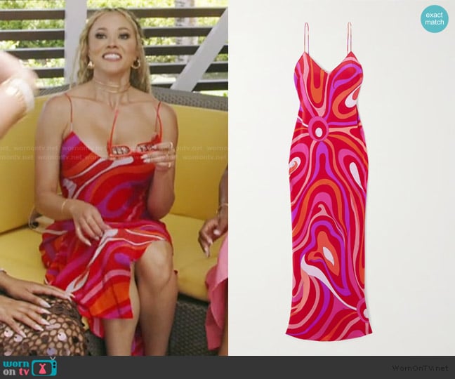 Ashley’s pink swirl print dress on RHOP