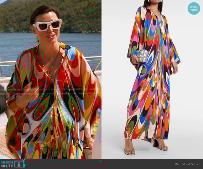 Pucci Onde Printed Kaftan worn by Bronwyn Newport on The Real Housewives of Salt Lake City