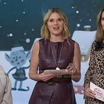 Jenna’s plum leather sleeveless top and skirt on Today