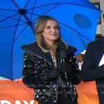 Savannah’s black quilted down jacket on Today