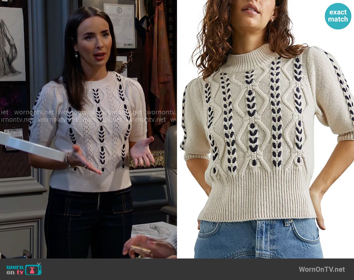 Rails Addy Braided Knit Sweater worn by Ivy Forrester (Ashleigh Brewer) on The Bold and the Beautiful