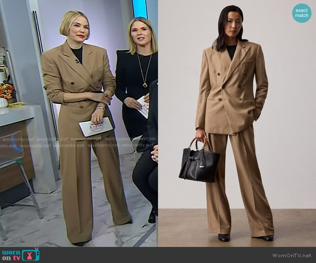 Ralph Lauren Collection Ansley Cashmere Jacket and Jody Pants worn by Leslie Bibb on Today