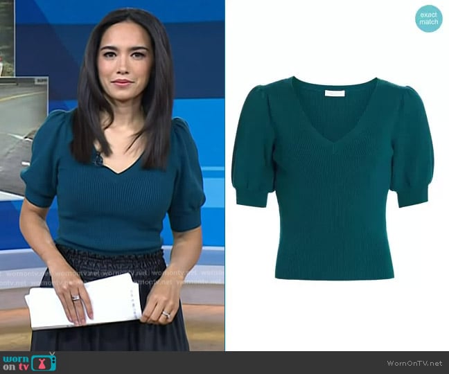 Ramy Brook Rory Puff-Sleeve Sweater worn by Emilie Ikeda on Today