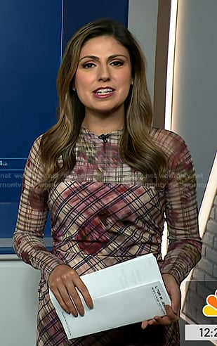 Rana Novini's floral plaid dress on NBC News Daily