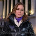 Rebecca’s black puffer coat on Good Morning America