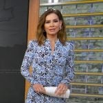 Rebecca’s blue print ruched dress on Good Morning America
