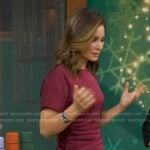 Rebecca’s red ruched midi dress on Good Morning America