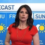 Maria Larosa’s red belted dress on Today
