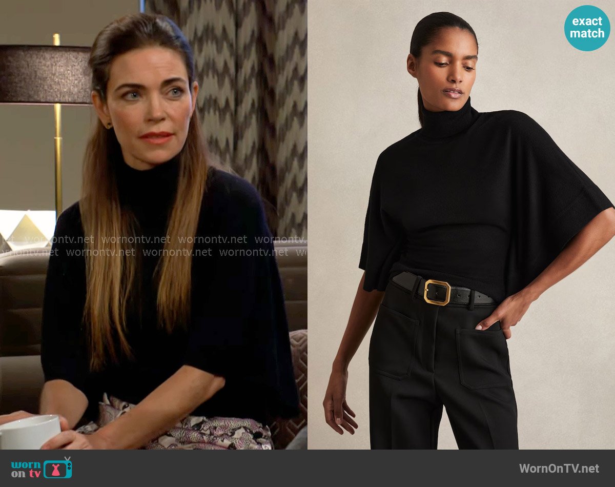 Victoria’s black turtleneck sweater on The Young and the Restless