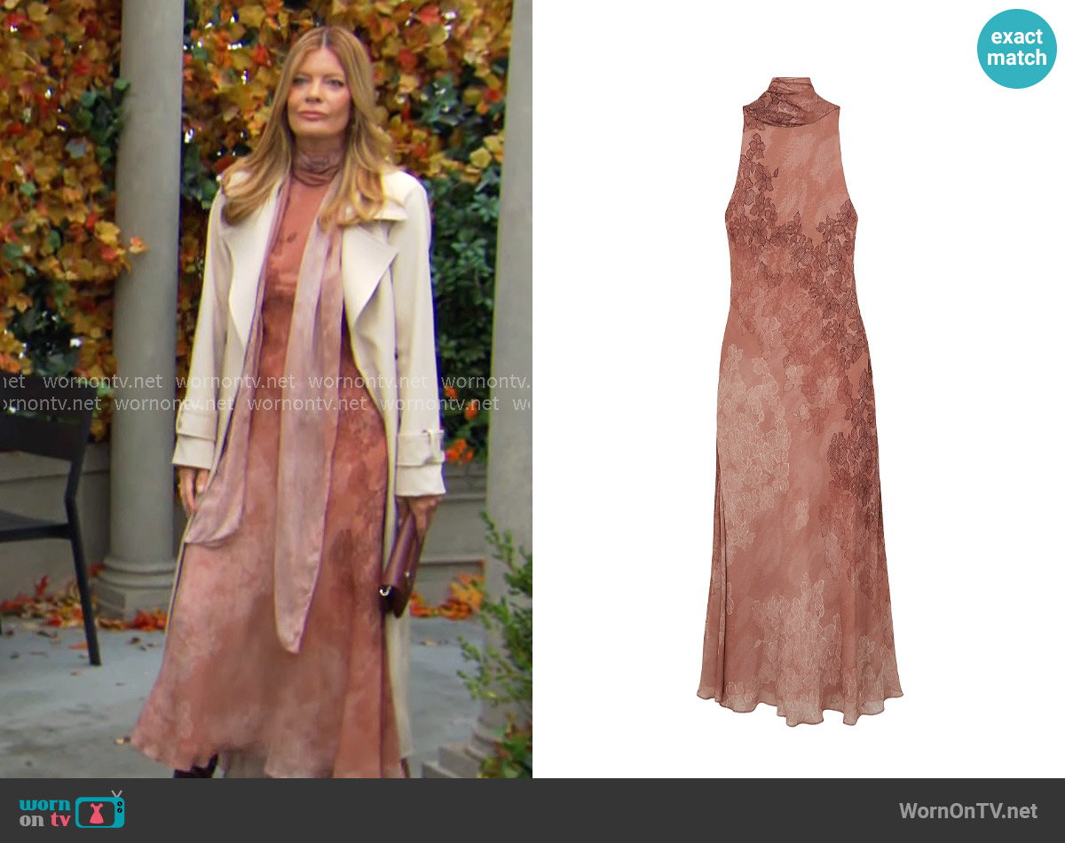 Reiss Lacey Printed Scarf Dress worn by Phyllis Summers (Michelle Stafford) on The Young and the Restless