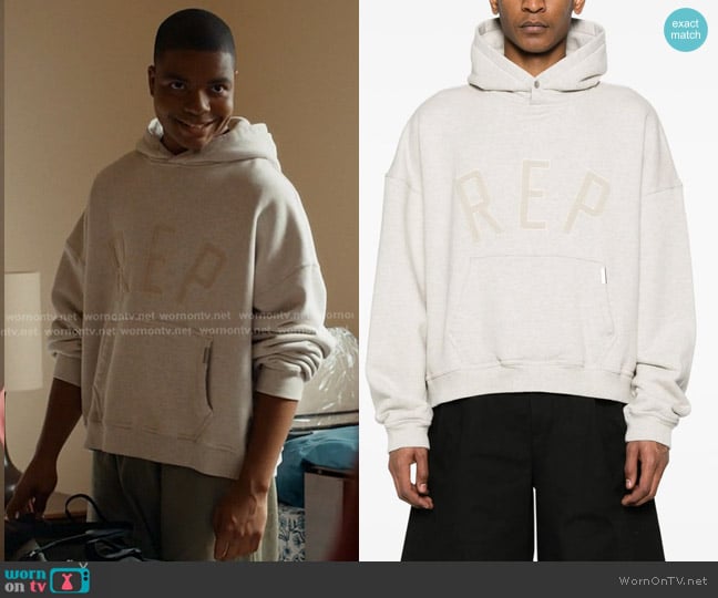 Represent Rep Appliqué Hoodie worn by Harry Grant (Elijah M. Cooper) on 9-1-1