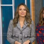 Rhiannon’s houndstooth jacket and pencil skirt on Good Morning America