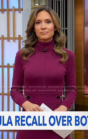 Rhiannon’s purple turtleneck sweater dress on Good Morning America