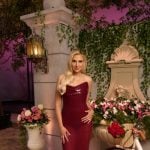 Gina’s burgundy reunion dress on The Real Housewives of Orange County