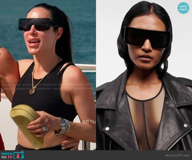Rick Owens Documenta Flat-Brow Sunglasses worn by Angie Katsanevas on The Real Housewives of Salt Lake City