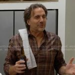 Ridge’s brown plaid shirt on The Bold and the Beautiful