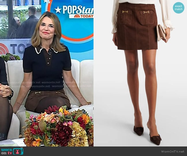 Savannah’s suede mini skirt on Today