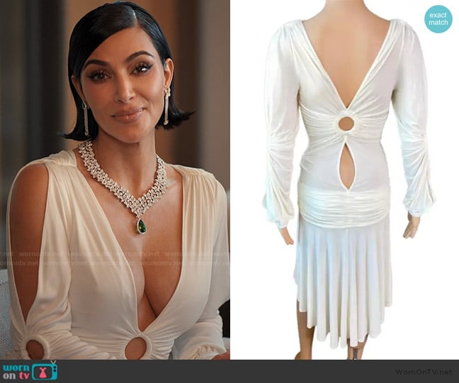 Roberto Cavalli S S 2006 Runway Cutout Semi-Sheer Dress worn by Allura Grant (Kim Kardashian) on Alls Fair