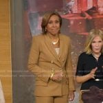 Robin’s camel blazer and pants on Good Morning America