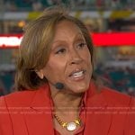 Robin’s white pendant chain necklace on Good Morning America