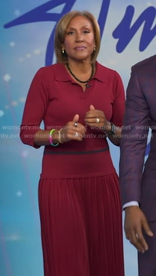 Robin's red polo midi dress on Good Morning America