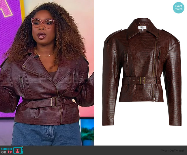 Ronny Kobo Lilou Croc-Embossed Faux Leather Jacket worn by Jennifer Hudson on The Jennifer Hudson Show