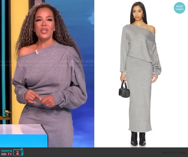 Sunny’s gray off shoulder dress on The View Sunny’s gray off shoulder dress on The View