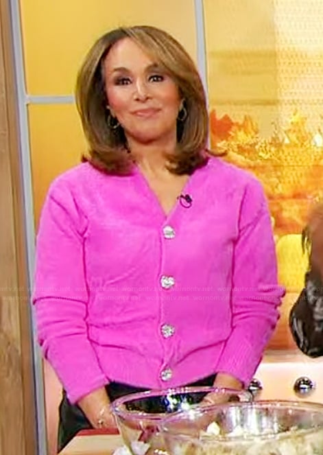 Rosanna's pink cardigan on Sherri
