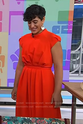 Ruti Wajnberg’s red cap sleeve dress on Today