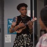 Eli’s black and white printed skirt on Bel-Air