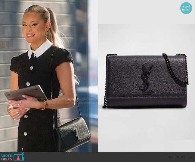 Saint Laurent Kate Small YSL Crossbody Bag in Grained Leather worn by Fiona Belle (Fiona Belle) on Selling the OC